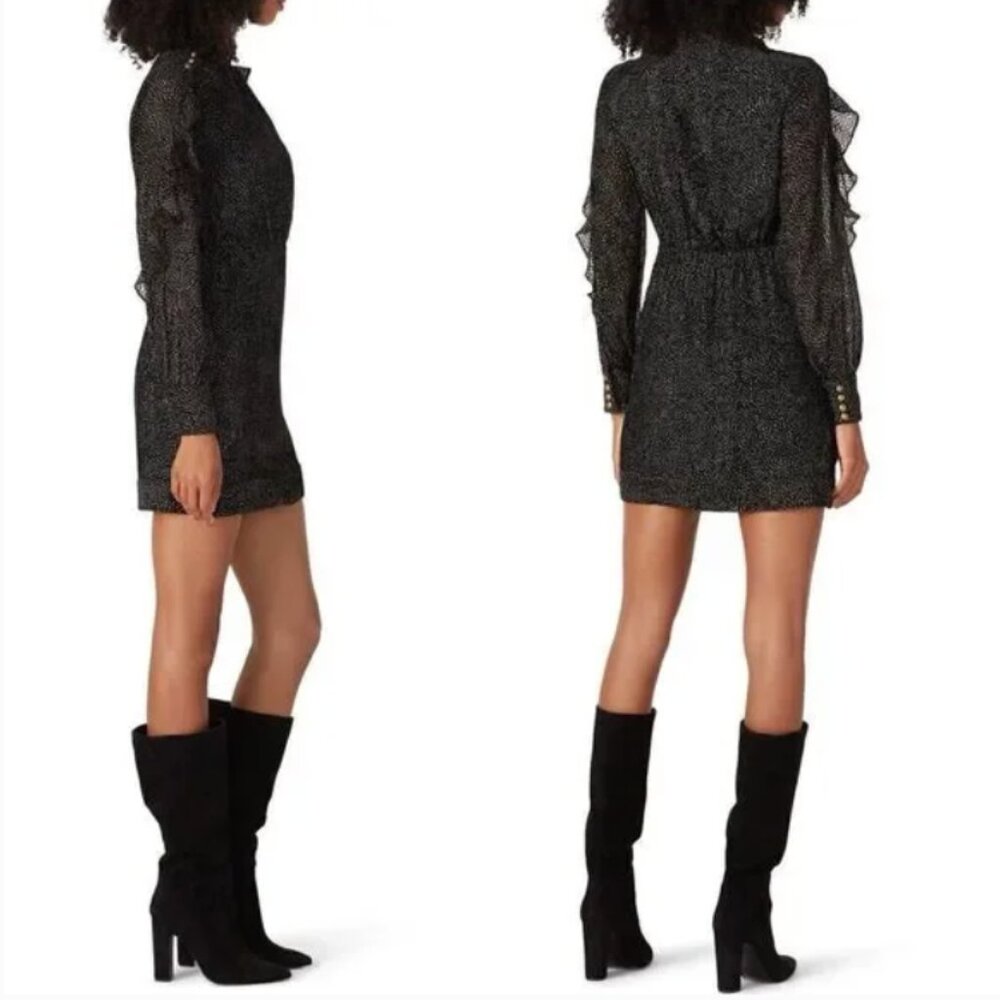 Pinko Beautiful Black Printed Mini Dress in Size 6, NWOT